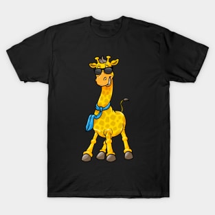 Giraffe Sunglasses Scarf T-Shirt